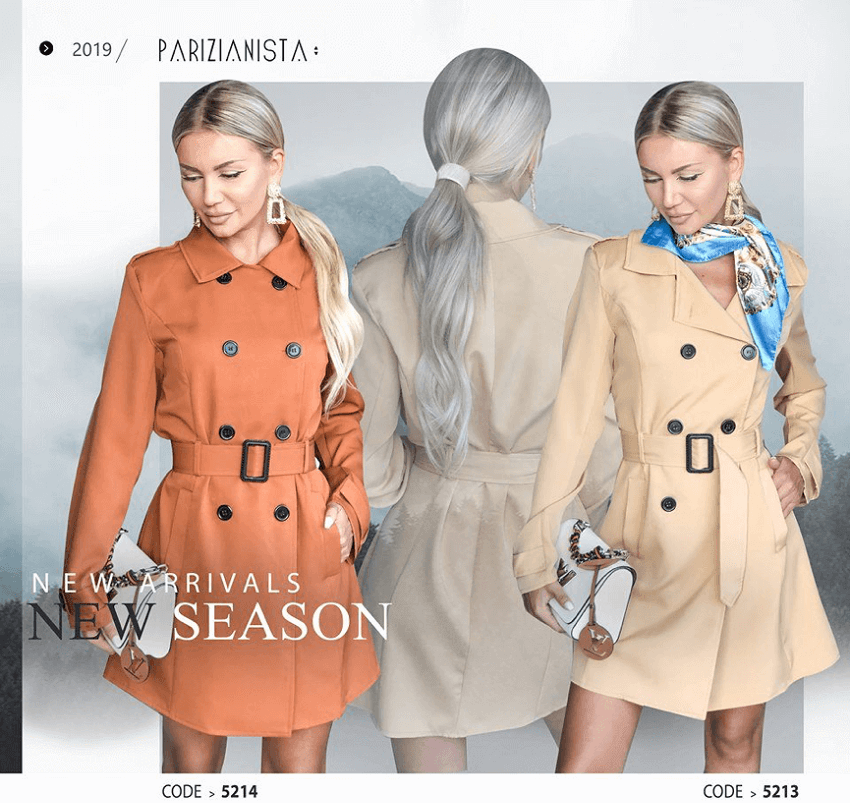 Parizianista.gr new season trench coats in cream, beige and orange colors | YouBeHero