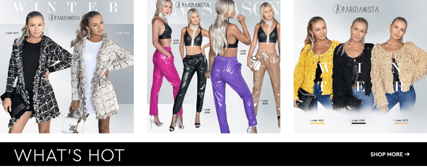 What's hot banner with new Parizianista clothes collection | YouBeHero