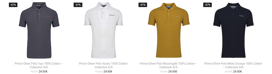 Στο princeoliver.com θα βρείς polo t-shirts 100% βαμβακερά cotton σε διάφορα χρώματα | YouBeHero